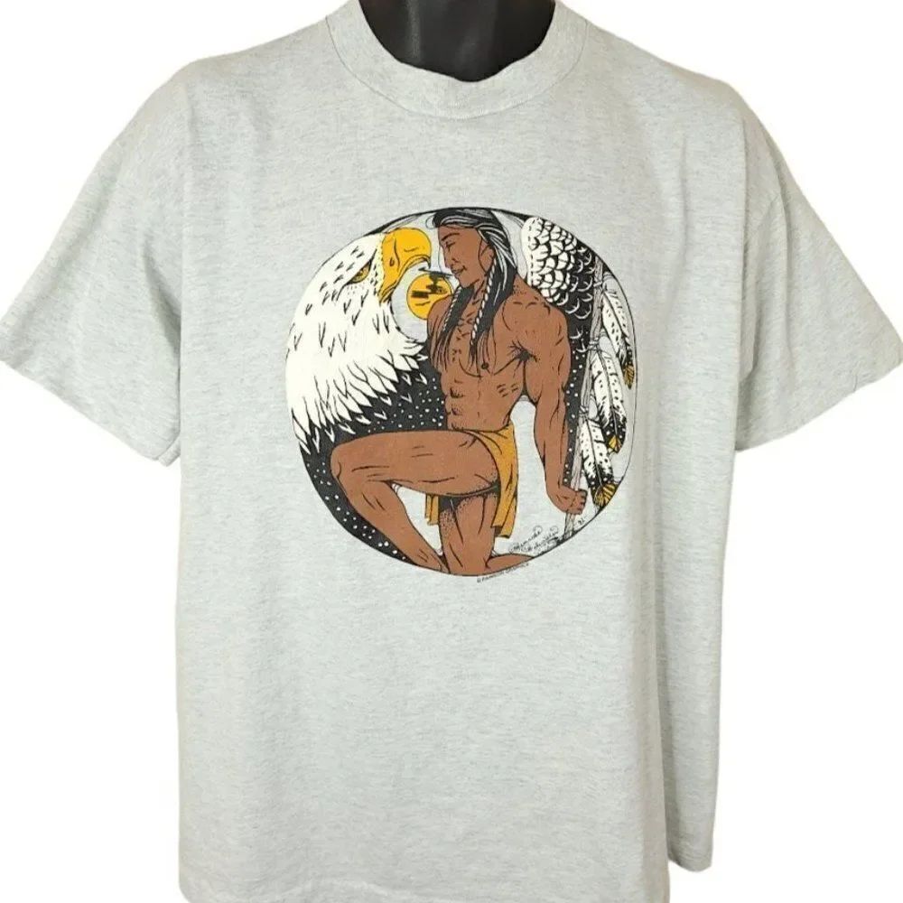 Native American Bald Eagle Art T Shirt Vintage 90s Penrose Fulwilder Made In USA